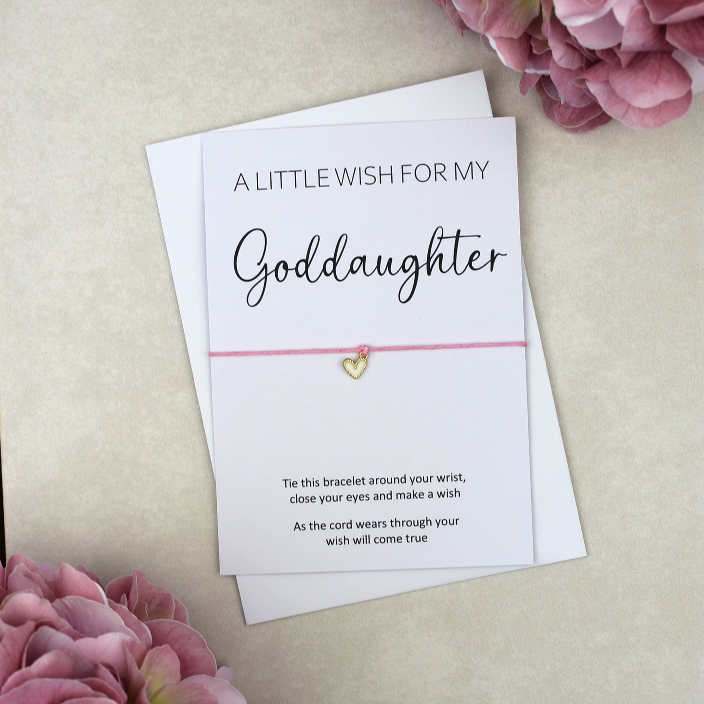 CLEARANCE - A Little Wish For My Goddaughter Wish Bracelet | Heart Charm