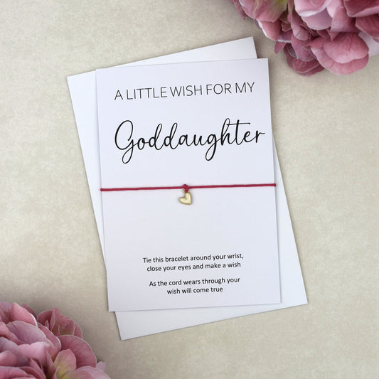 CLEARANCE - A Little Wish For My Goddaughter Wish Bracelet | Heart Charm