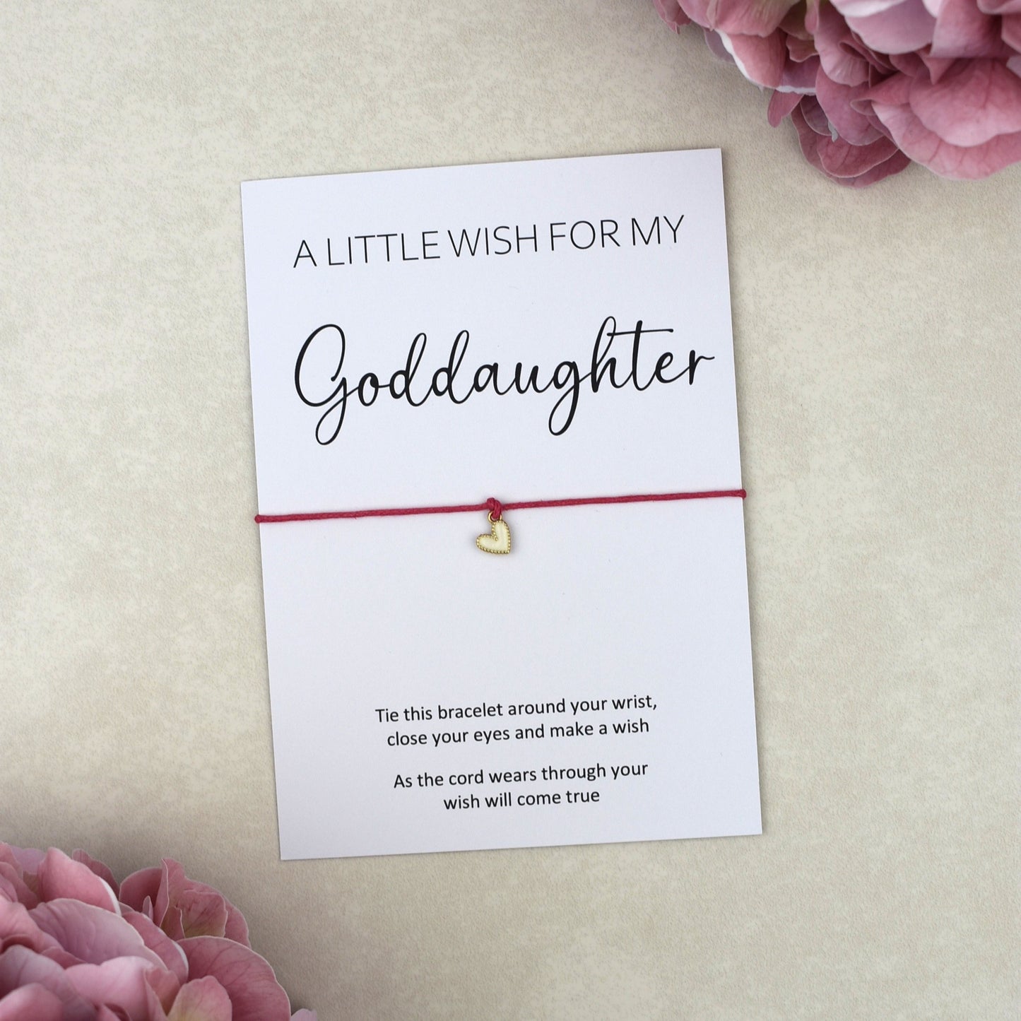 CLEARANCE - A Little Wish For My Goddaughter Wish Bracelet | Heart Charm