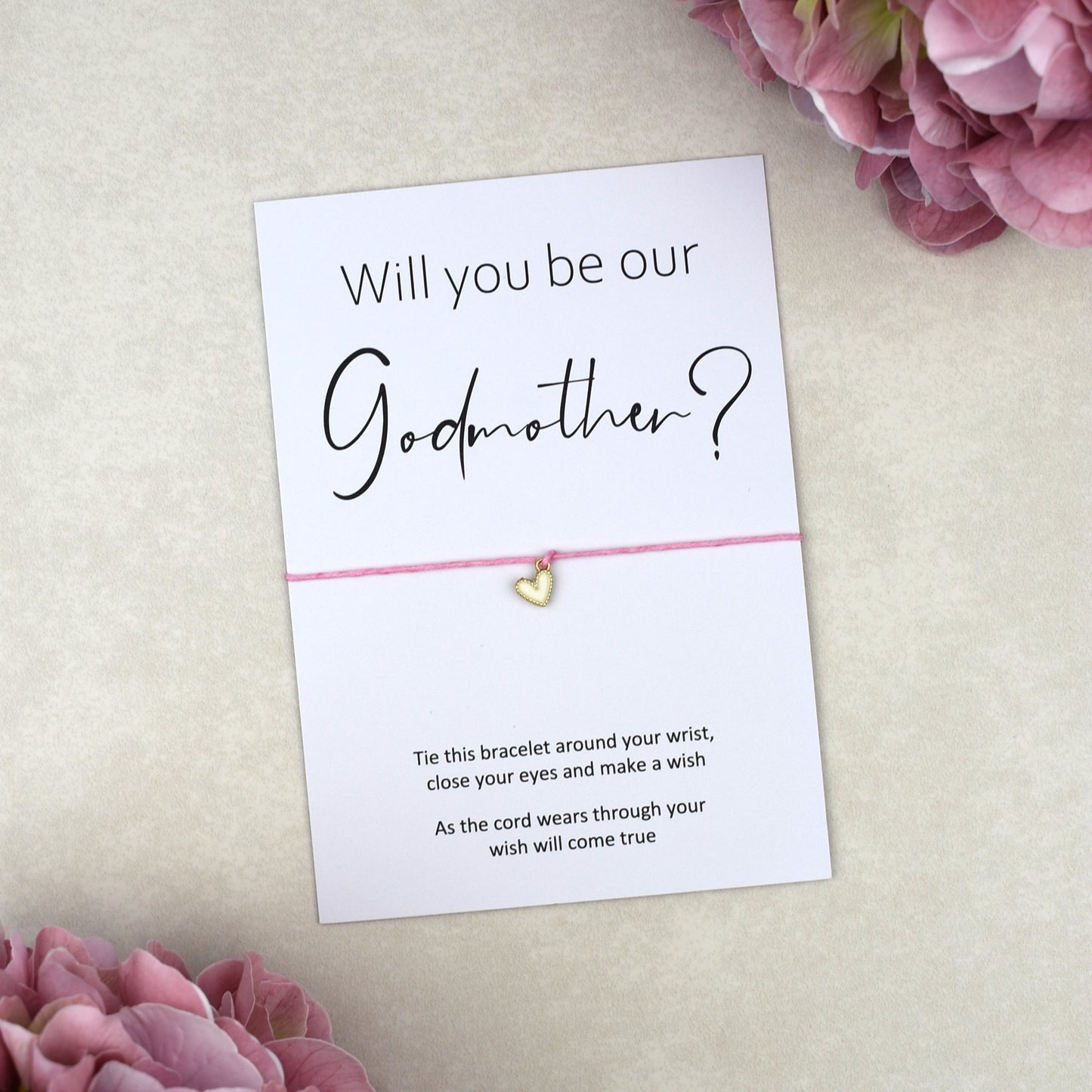 CLEARANCE - Will You Be Our Godmother Wish Bracelet | Heart Charm