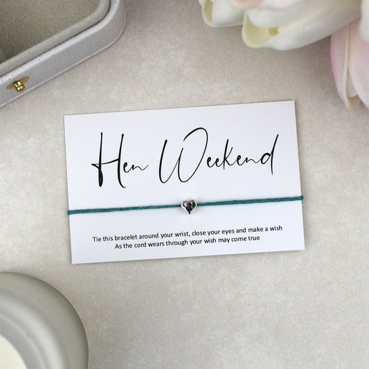CLEARANCE - Hen Weekend Wish Bracelet | Heart Charm