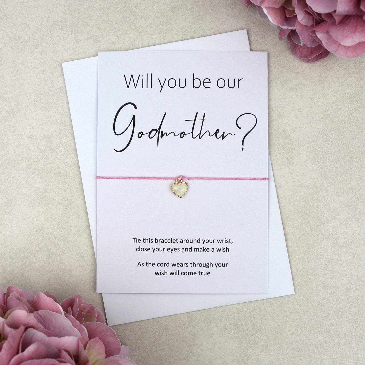 CLEARANCE - Will You Be Our Godmother Wish Bracelet | Heart Charm