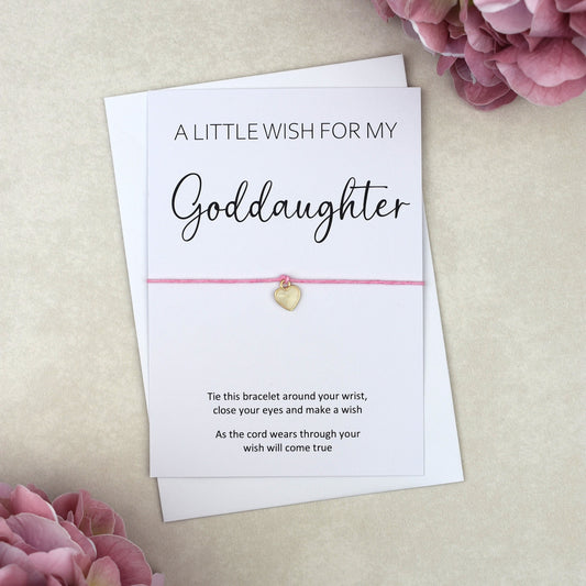 CLEARANCE - A Little Wish For My Goddaughter Wish Bracelet | Heart Charm