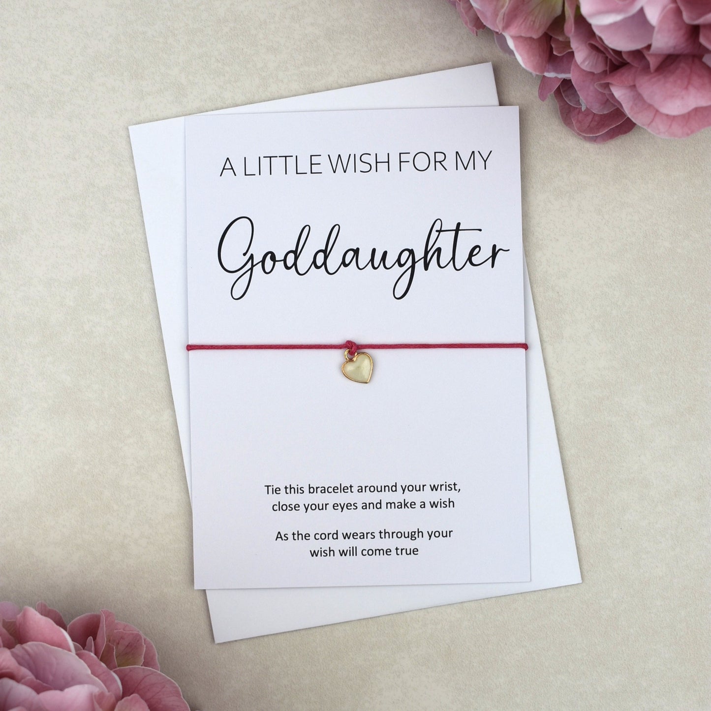 CLEARANCE - A Little Wish For My Goddaughter Wish Bracelet | Heart Charm