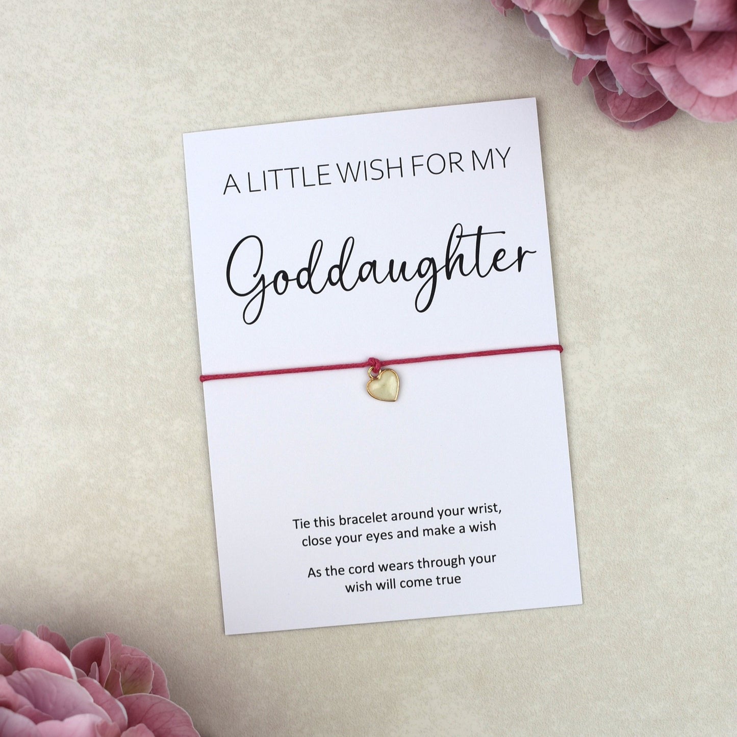 CLEARANCE - A Little Wish For My Goddaughter Wish Bracelet | Heart Charm
