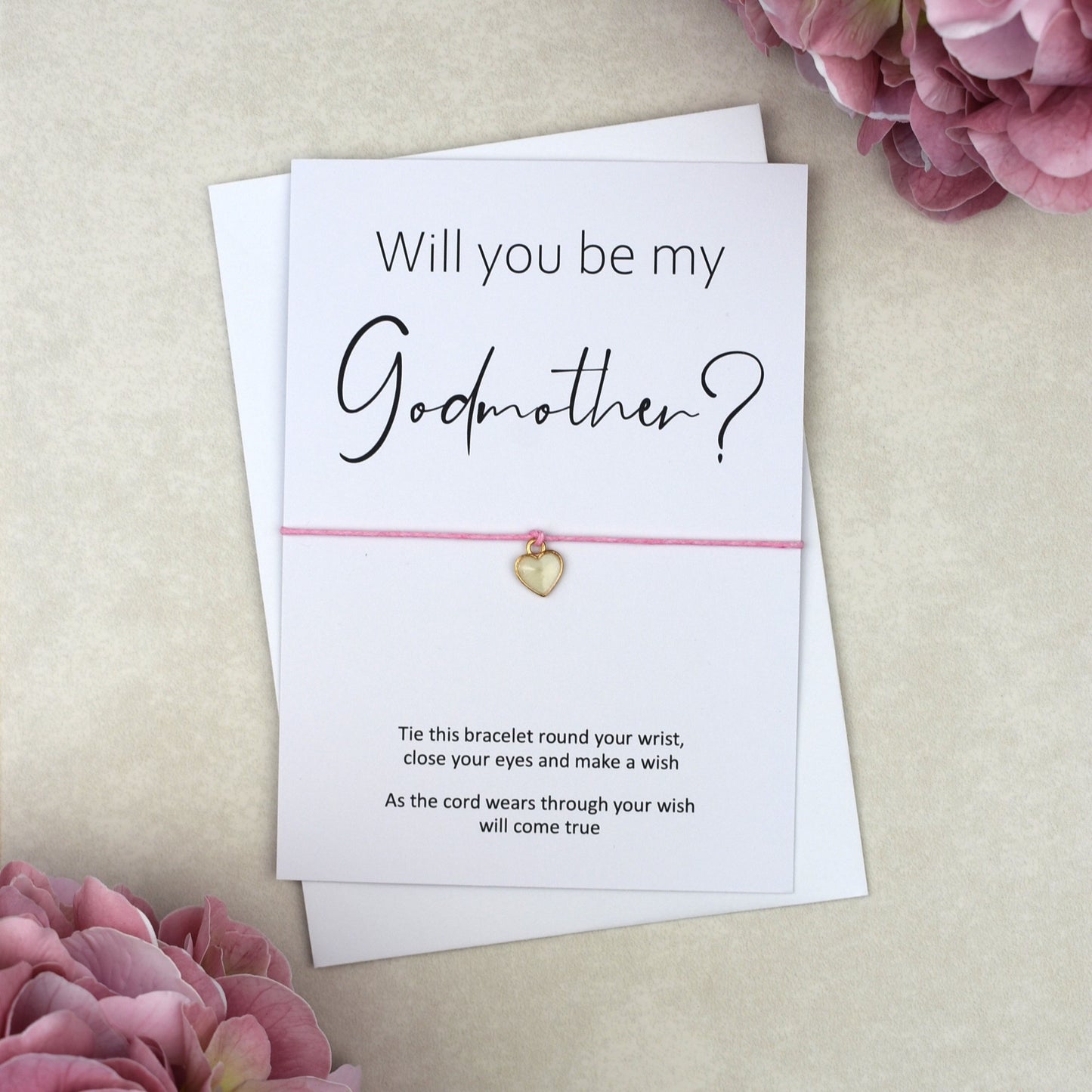 CLEARANCE - Will You Be My Godmother Wish Bracelet | Heart Charm