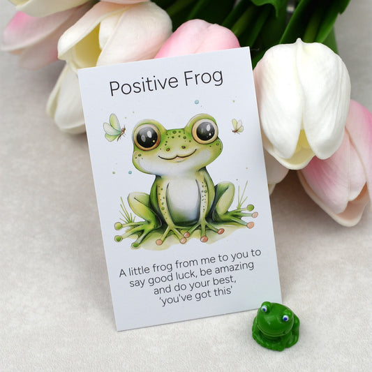 Positive Frog Good Luck Gift | Exam Good Luck Charm | Encouragement Gift for Students & Friends