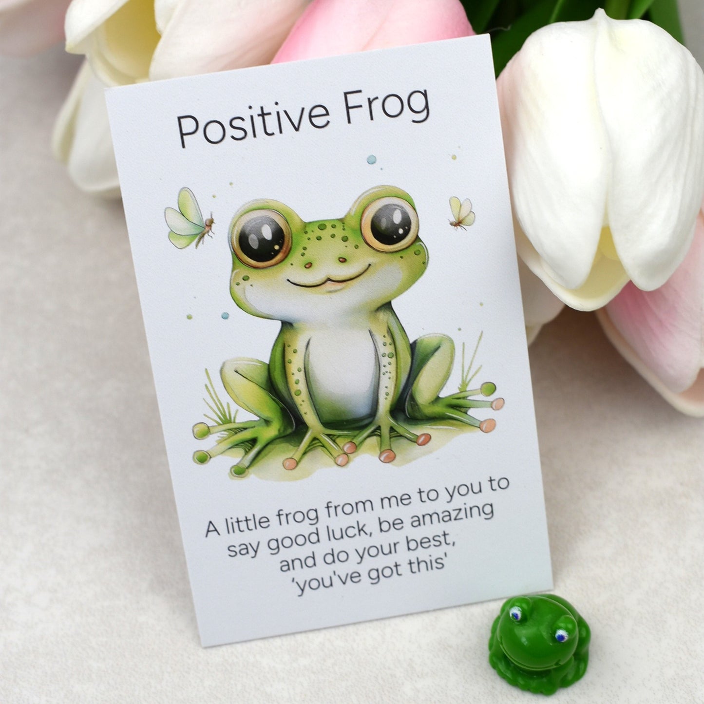 Positive Frog Good Luck Gift | Exam Good Luck Charm | Encouragement Gift for Students & Friends