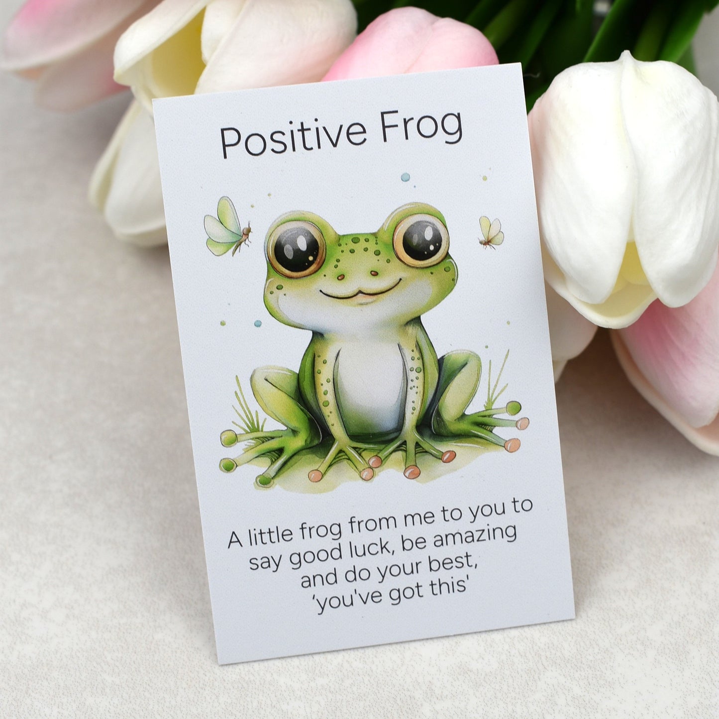 Positive Frog Good Luck Gift | Exam Good Luck Charm | Encouragement Gift for Students & Friends