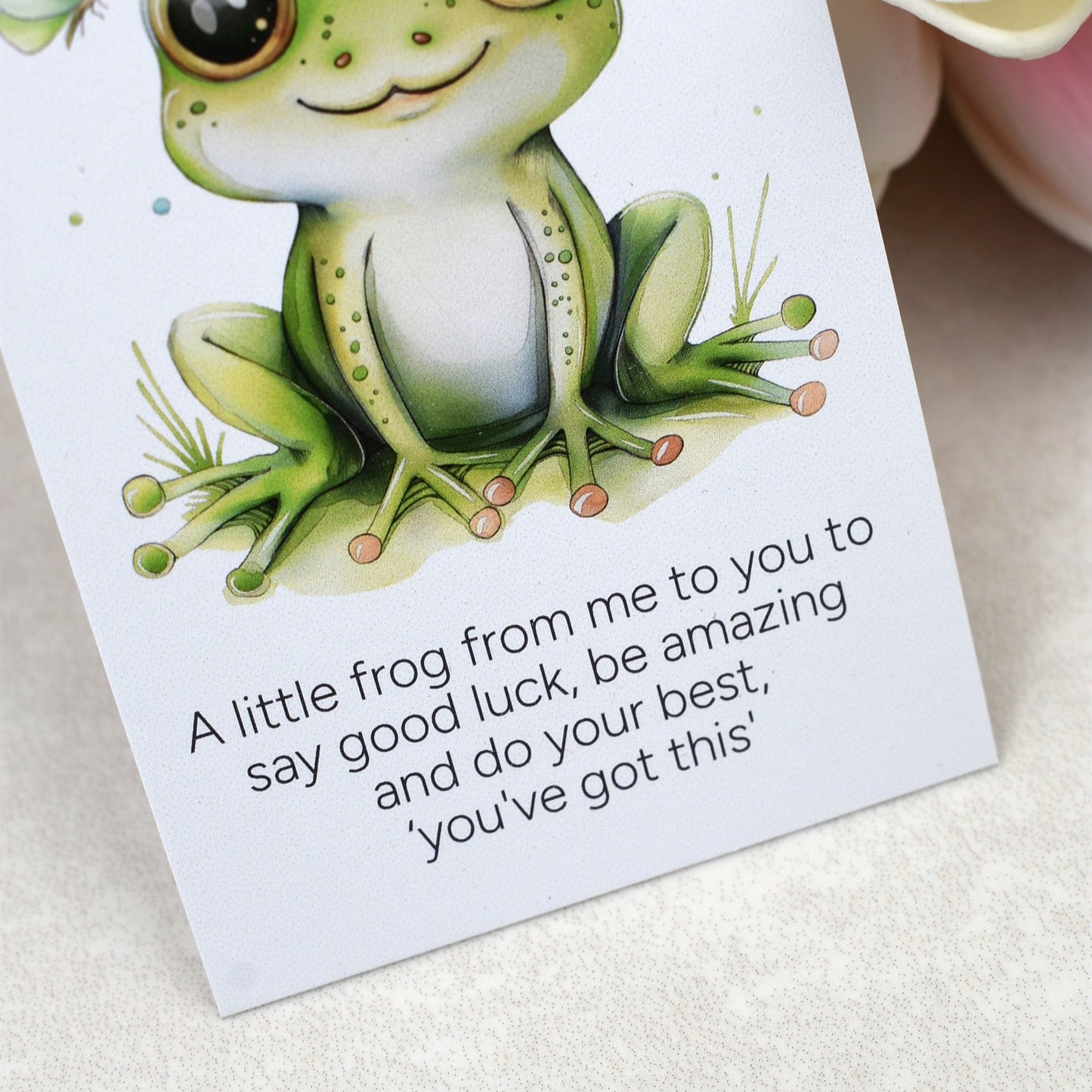 Positive Frog Good Luck Gift | Exam Good Luck Charm | Encouragement Gift for Students & Friends