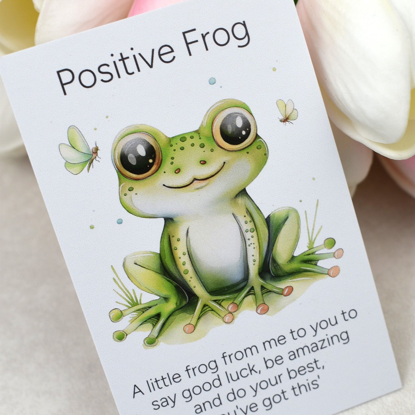 Positive Frog Good Luck Gift | Exam Good Luck Charm | Encouragement Gift for Students & Friends