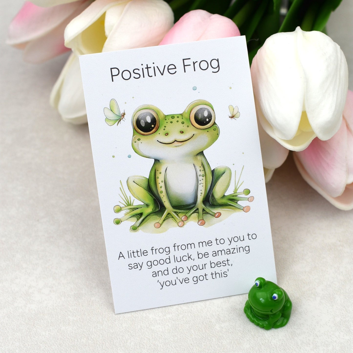 Positive Frog Good Luck Gift | Exam Good Luck Charm | Encouragement Gift for Students & Friends