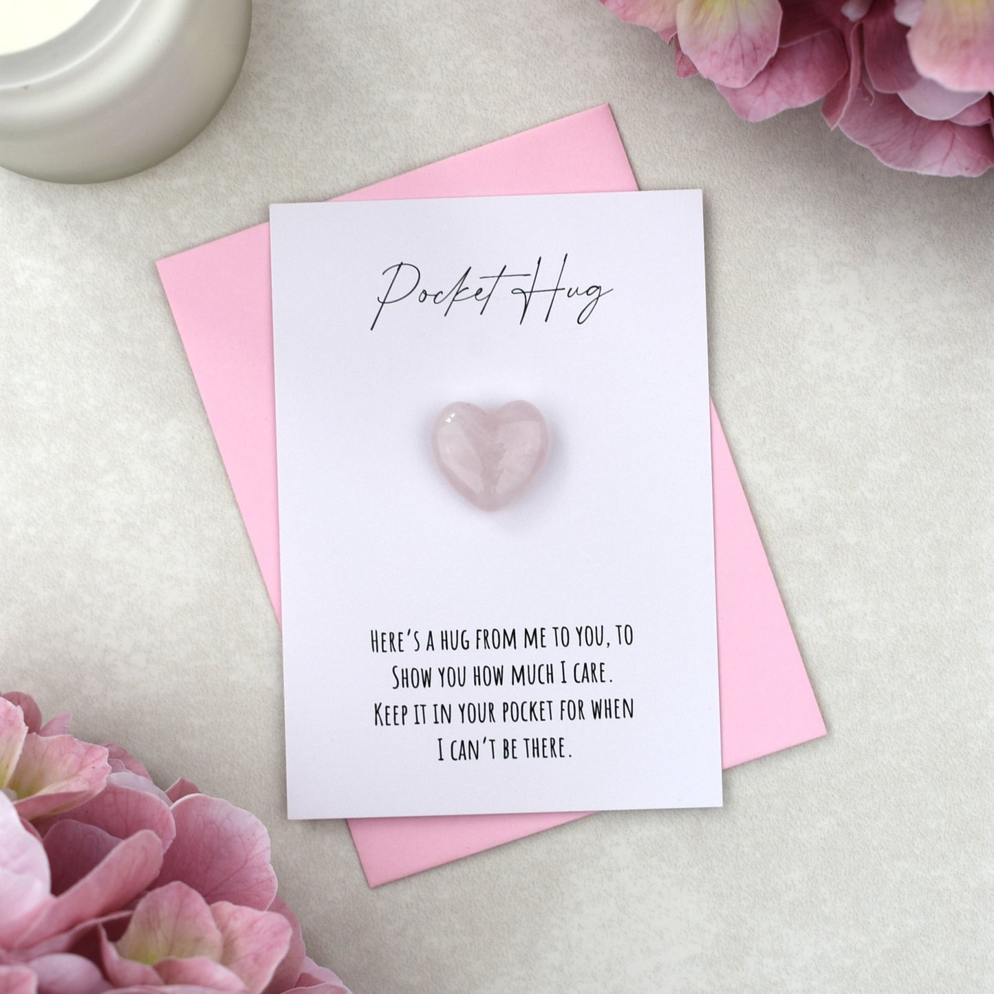 CLEARANCE - Rose Quartz Pocket Hug
