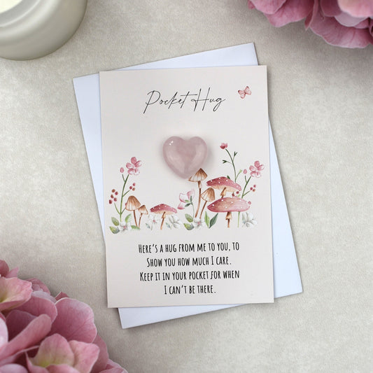 CLEARANCE - Rose Quartz Floral Pocket Hug