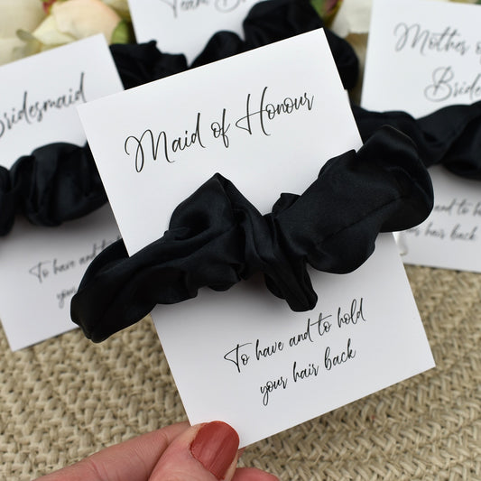 Black Wedding Hair Scrunchie