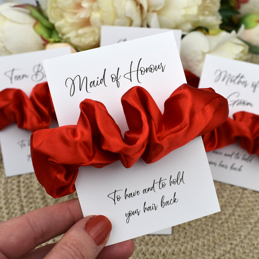 Bright Red Wedding Hair Scrunchie