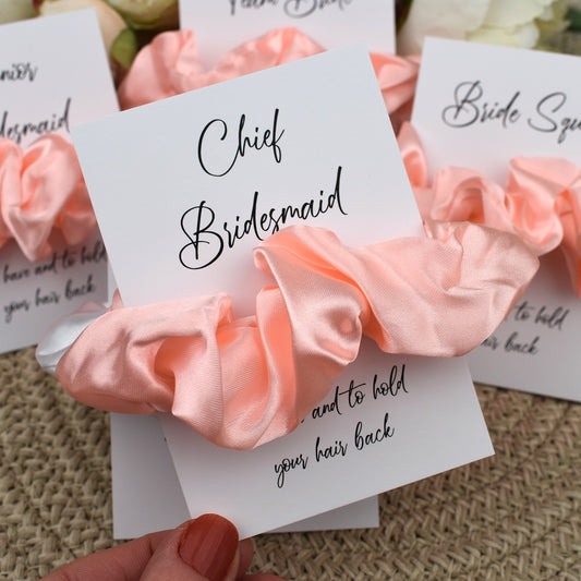 Peach Wedding Hair Scrunchie