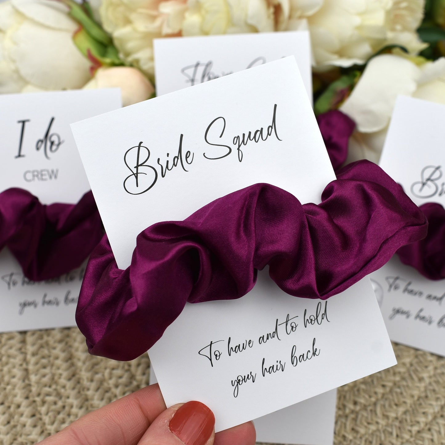 Plum Wedding Hair Scrunchie