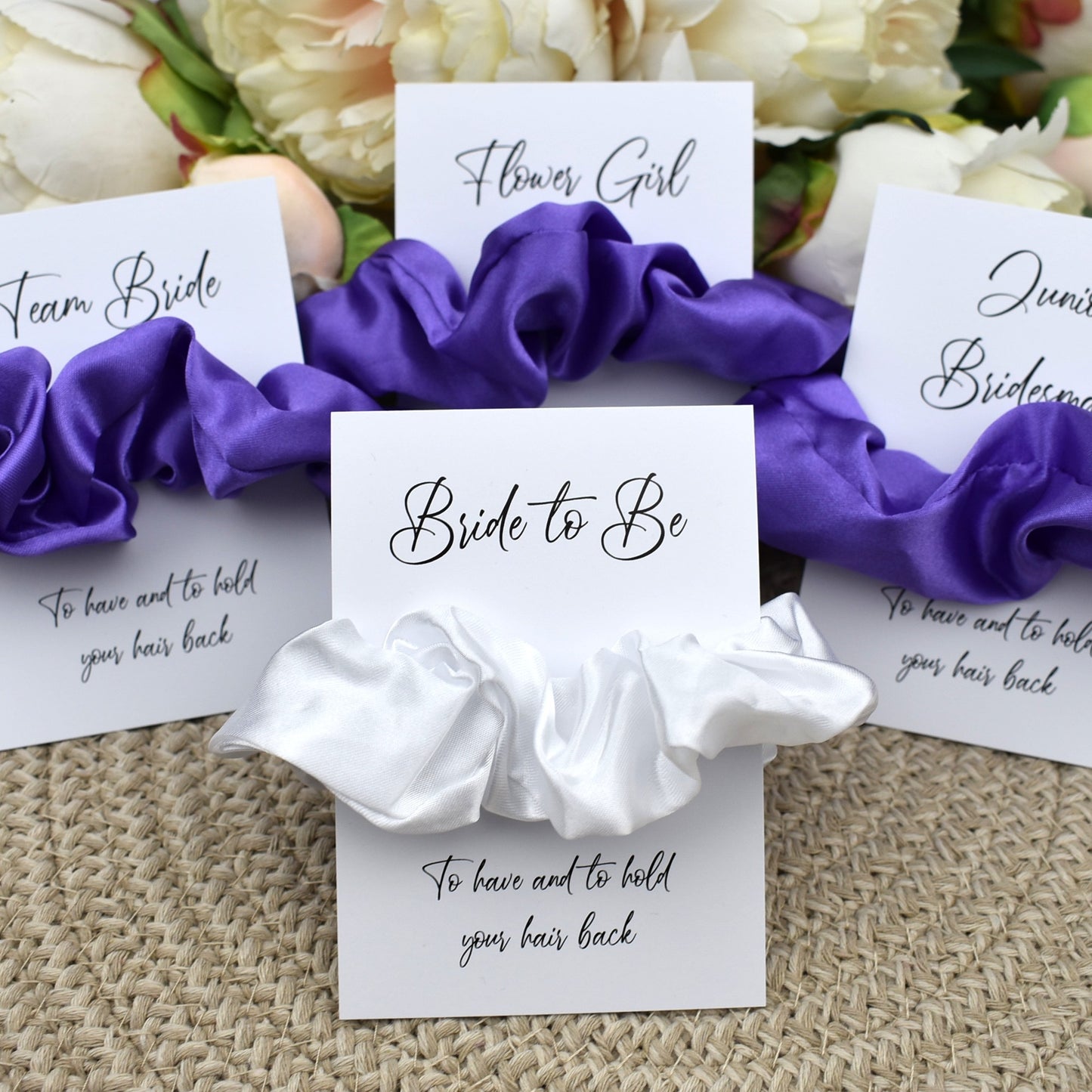 Purple Wedding Hair Scrunchie