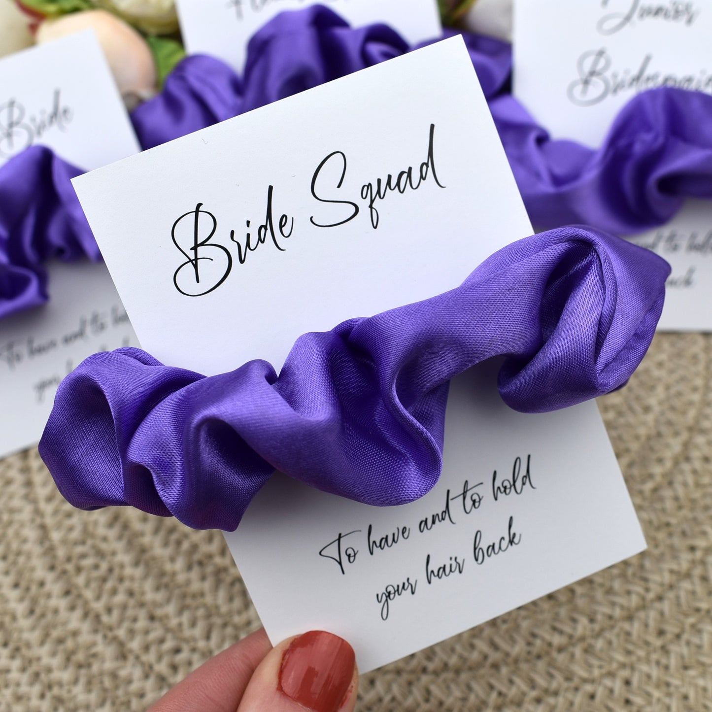 Purple Wedding Hair Scrunchie