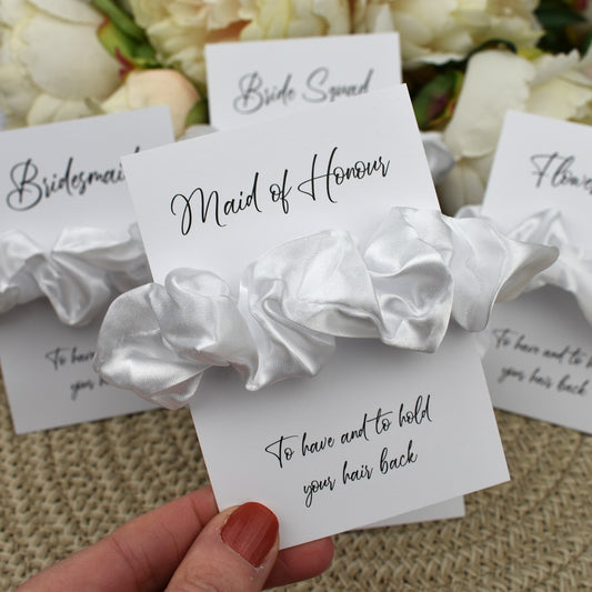 White Wedding Hair Scrunchie