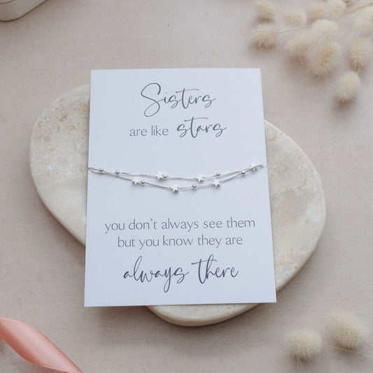 Sisters Are Like Stars Bracelet - Star Charms