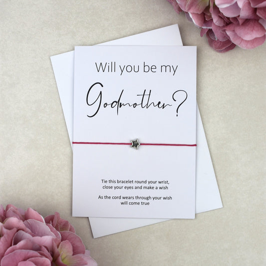 CLEARANCE - Will You Be My Godmother Wish Bracelet
