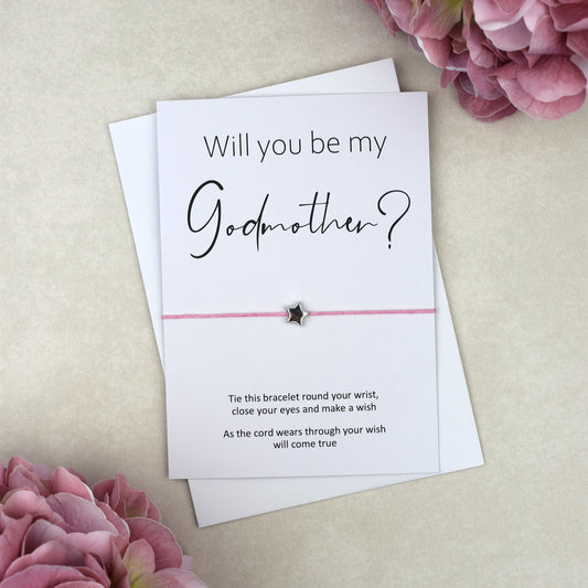 CLEARANCE - Will You Be My Godmother Wish Bracelet
