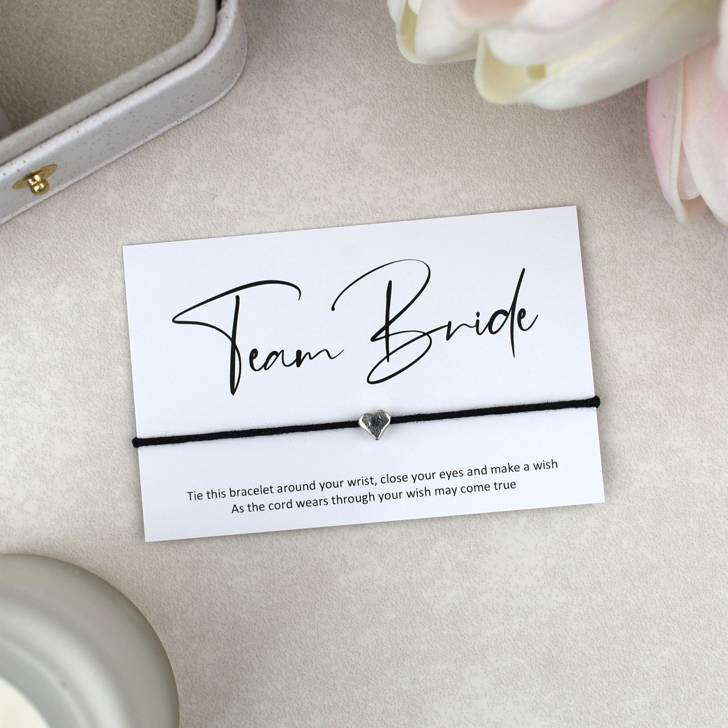 CLEARANCE - Team Bride Wish Bracelet | Heart Charm