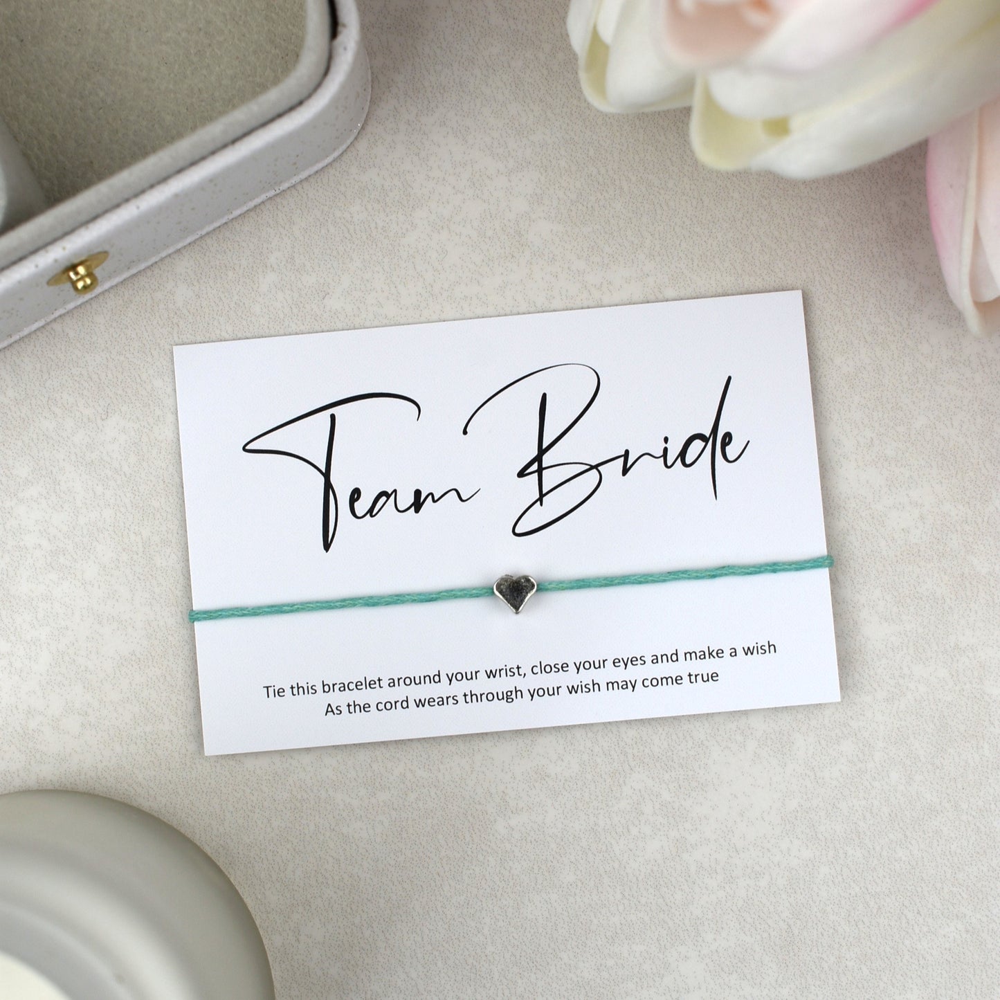 CLEARANCE - Team Bride Wish Bracelet | Heart Charm