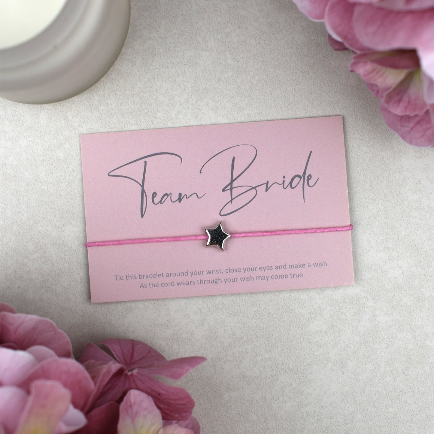 CLEARANCE - Team Bride Wish Bracelet - Pink