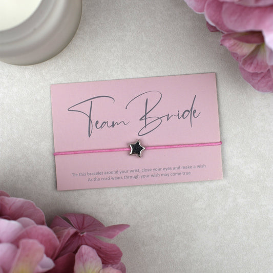CLEARANCE - Team Bride Wish Bracelet - Pink