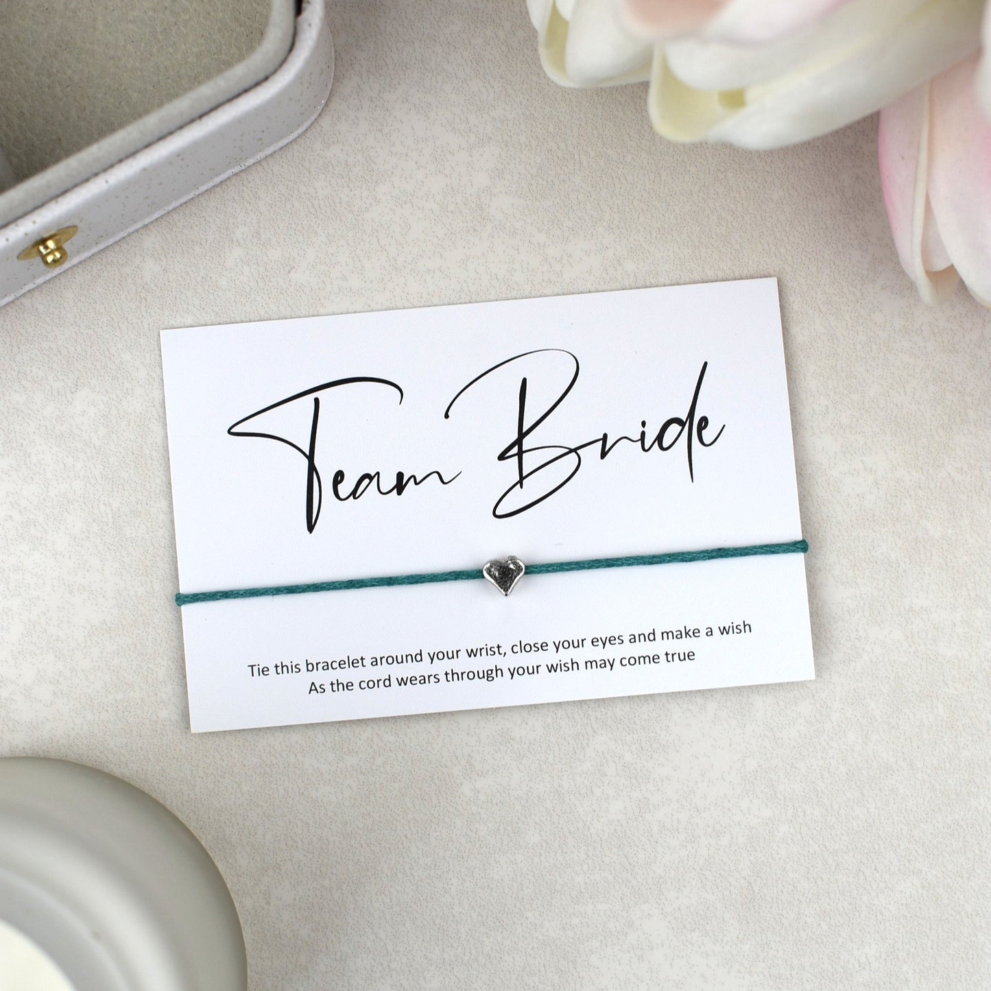 CLEARANCE - Team Bride Wish Bracelet | Heart Charm