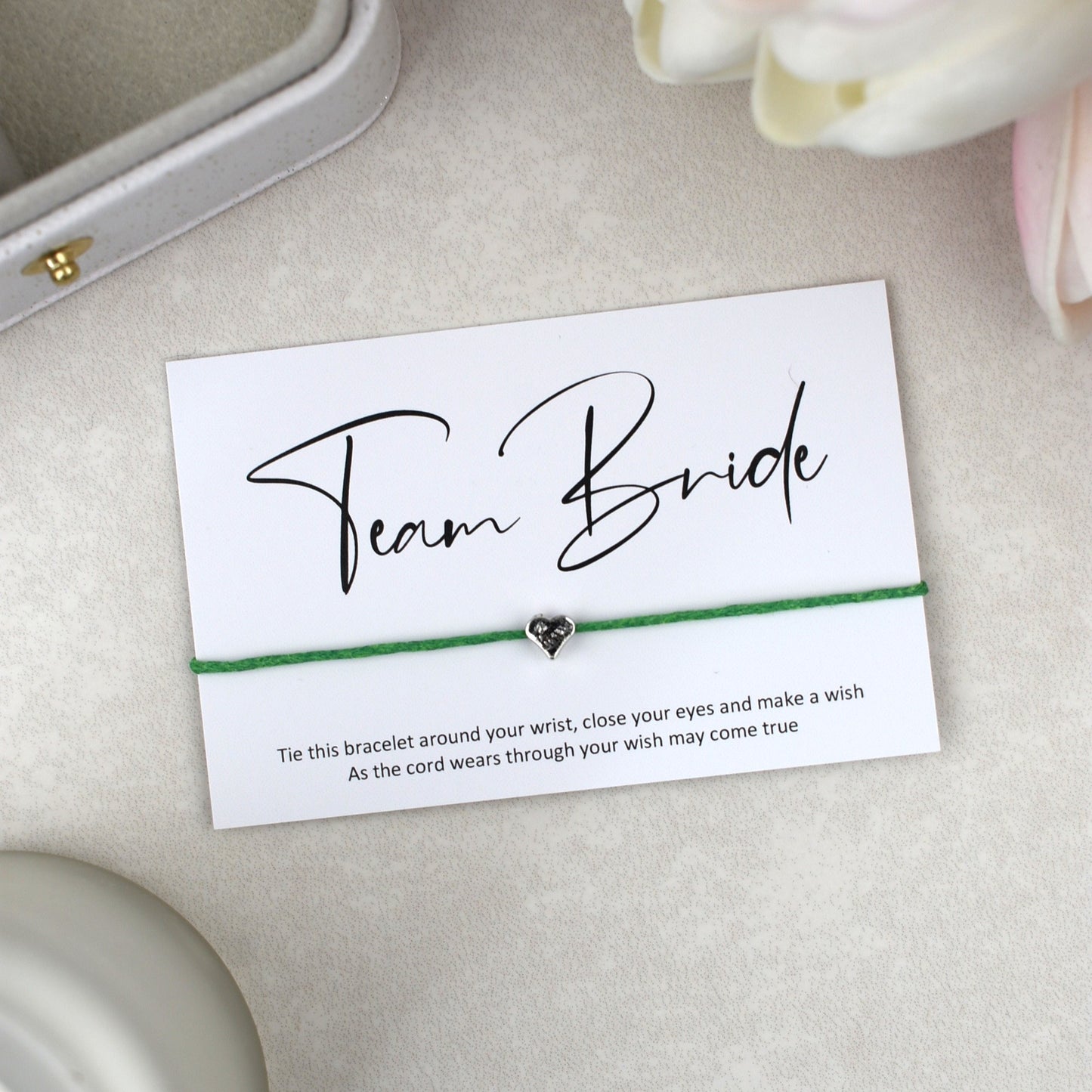 CLEARANCE - Team Bride Wish Bracelet | Heart Charm