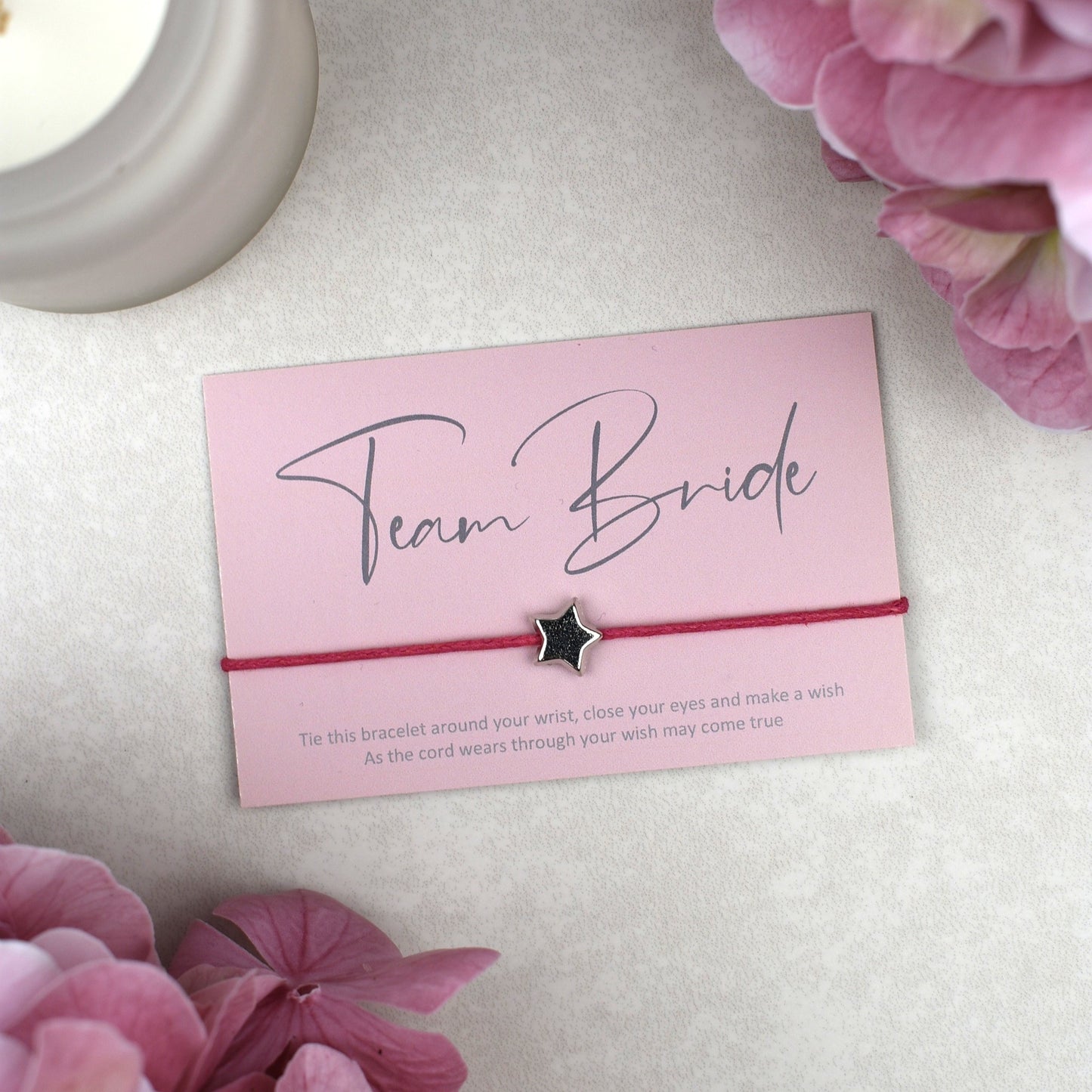 CLEARANCE - Team Bride Wish Bracelet - Pink