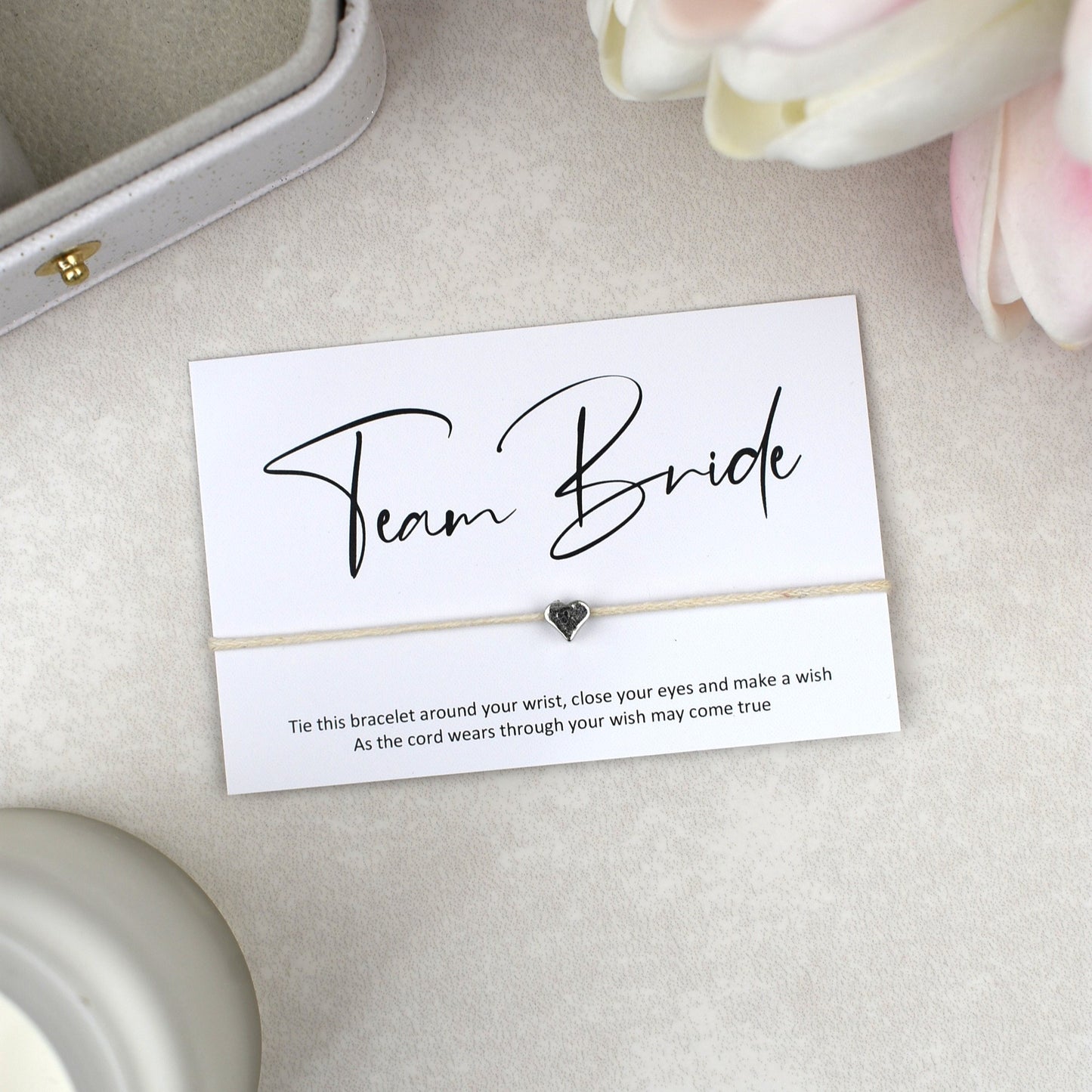 CLEARANCE - Team Bride Wish Bracelet | Heart Charm