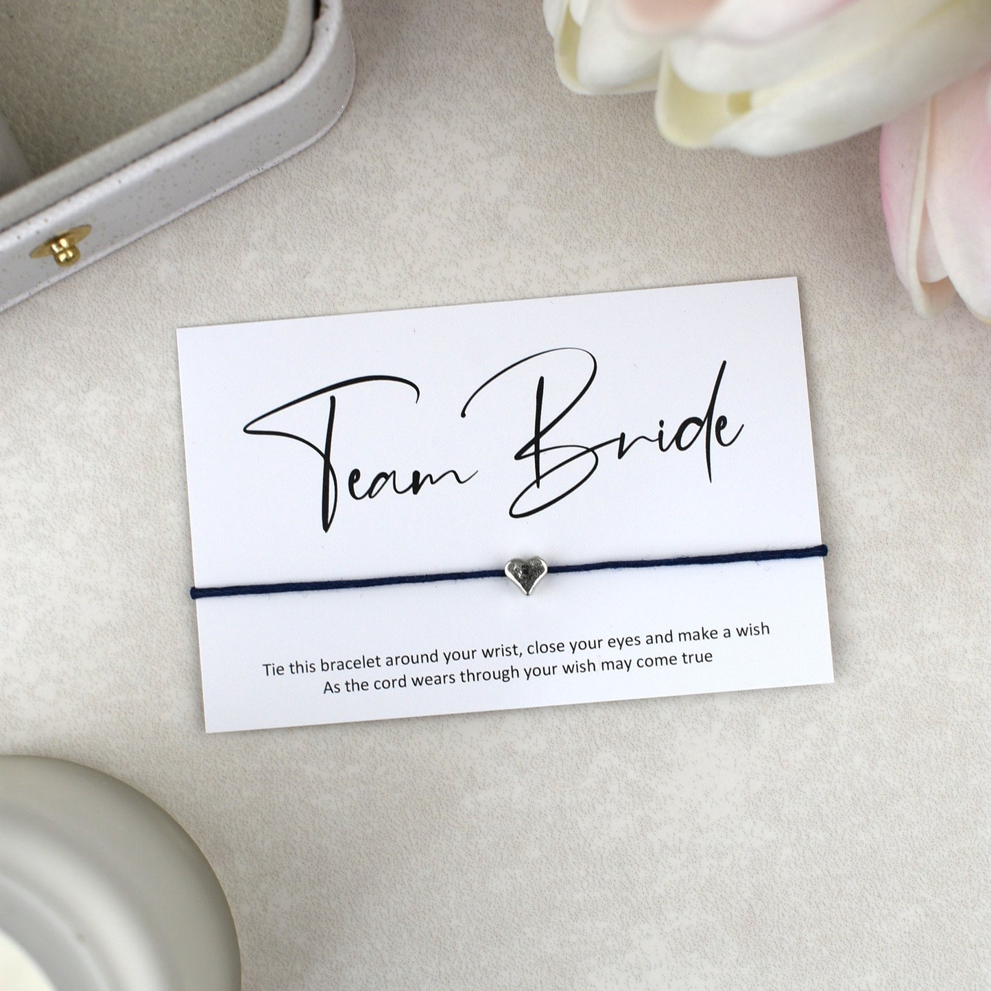 CLEARANCE - Team Bride Wish Bracelet | Heart Charm