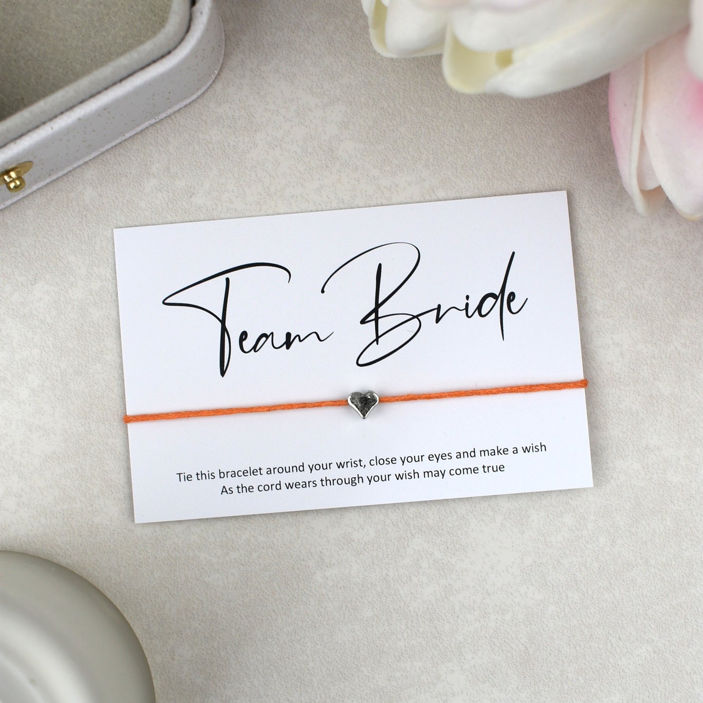 CLEARANCE - Team Bride Wish Bracelet | Heart Charm