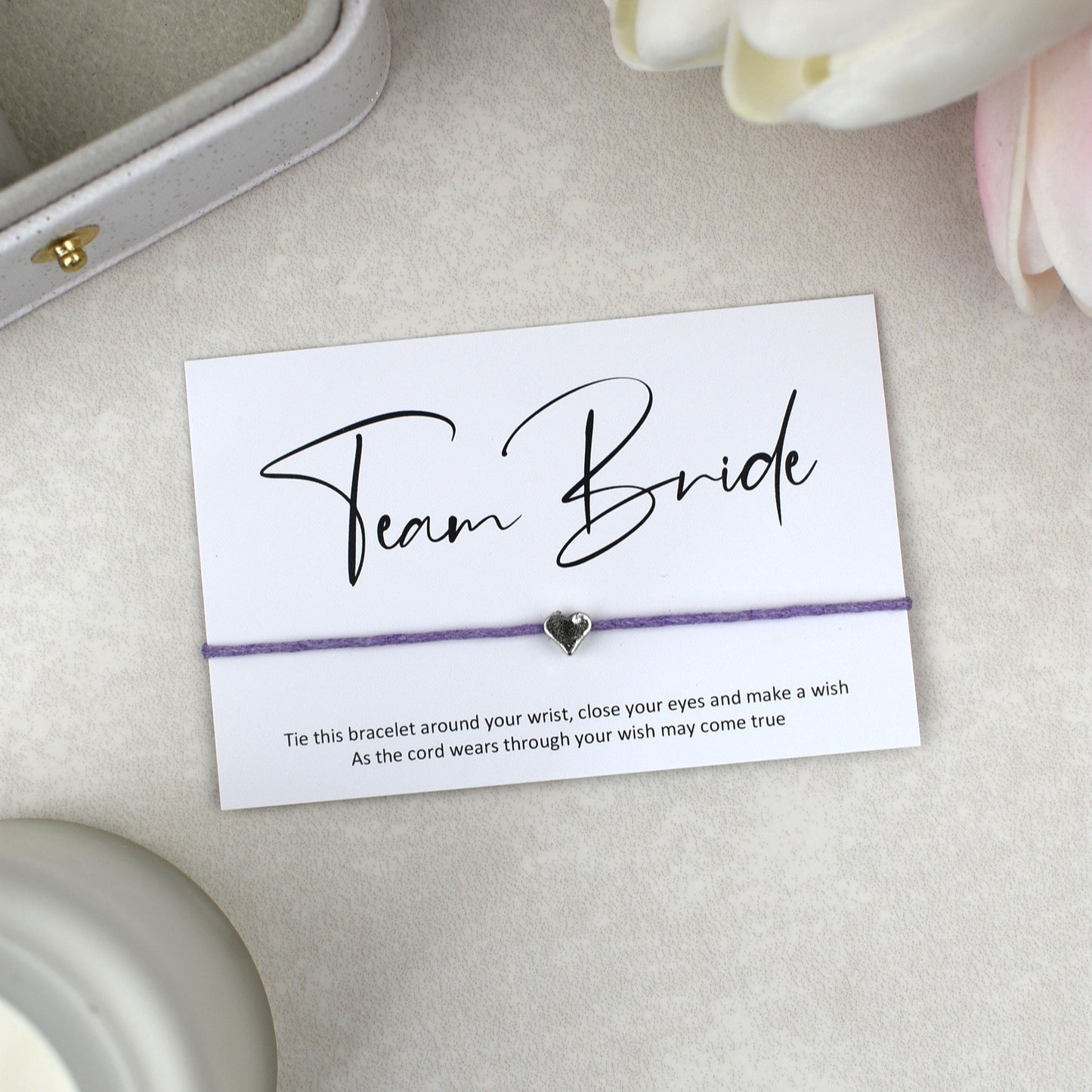 CLEARANCE - Team Bride Wish Bracelet | Heart Charm
