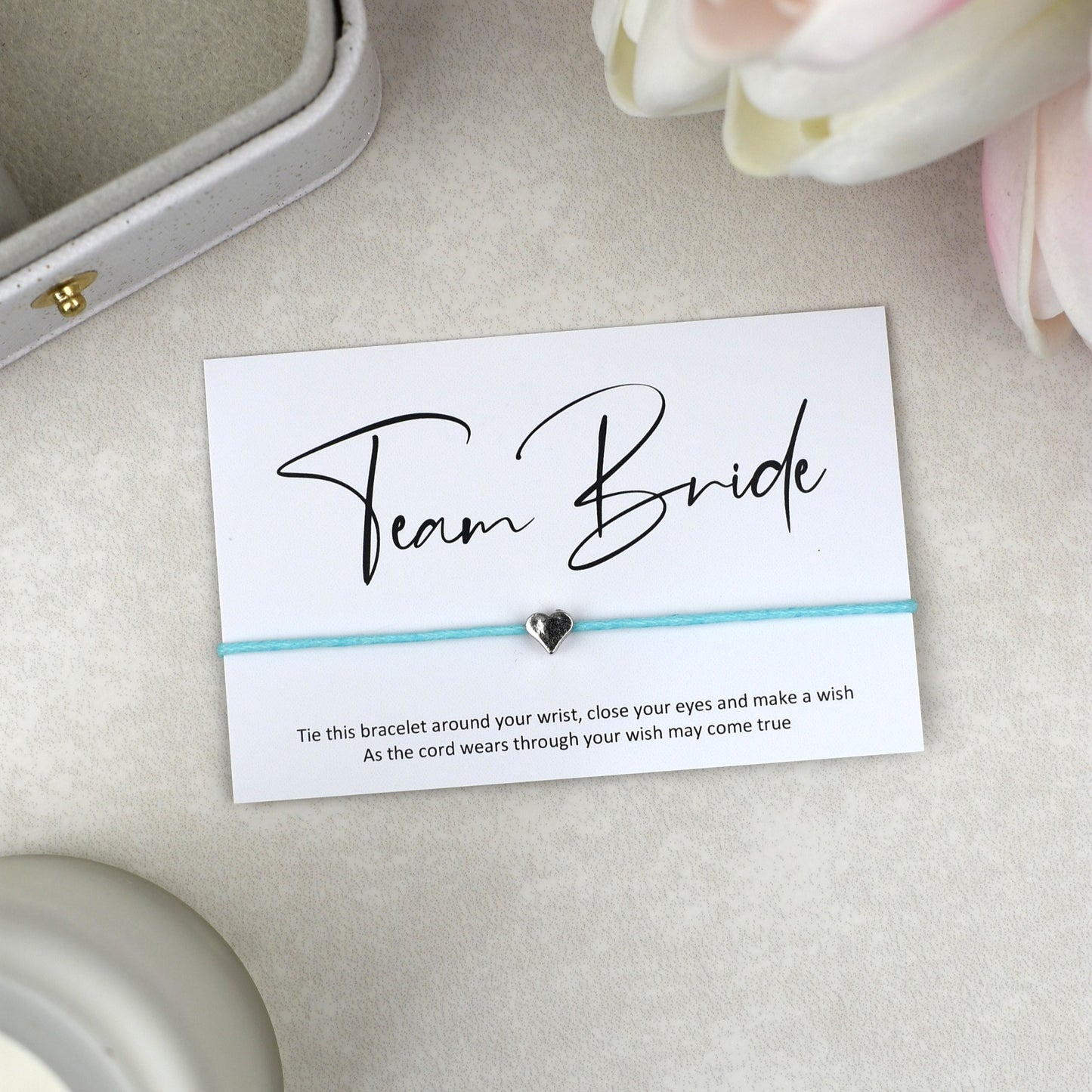 CLEARANCE - Team Bride Wish Bracelet | Heart Charm