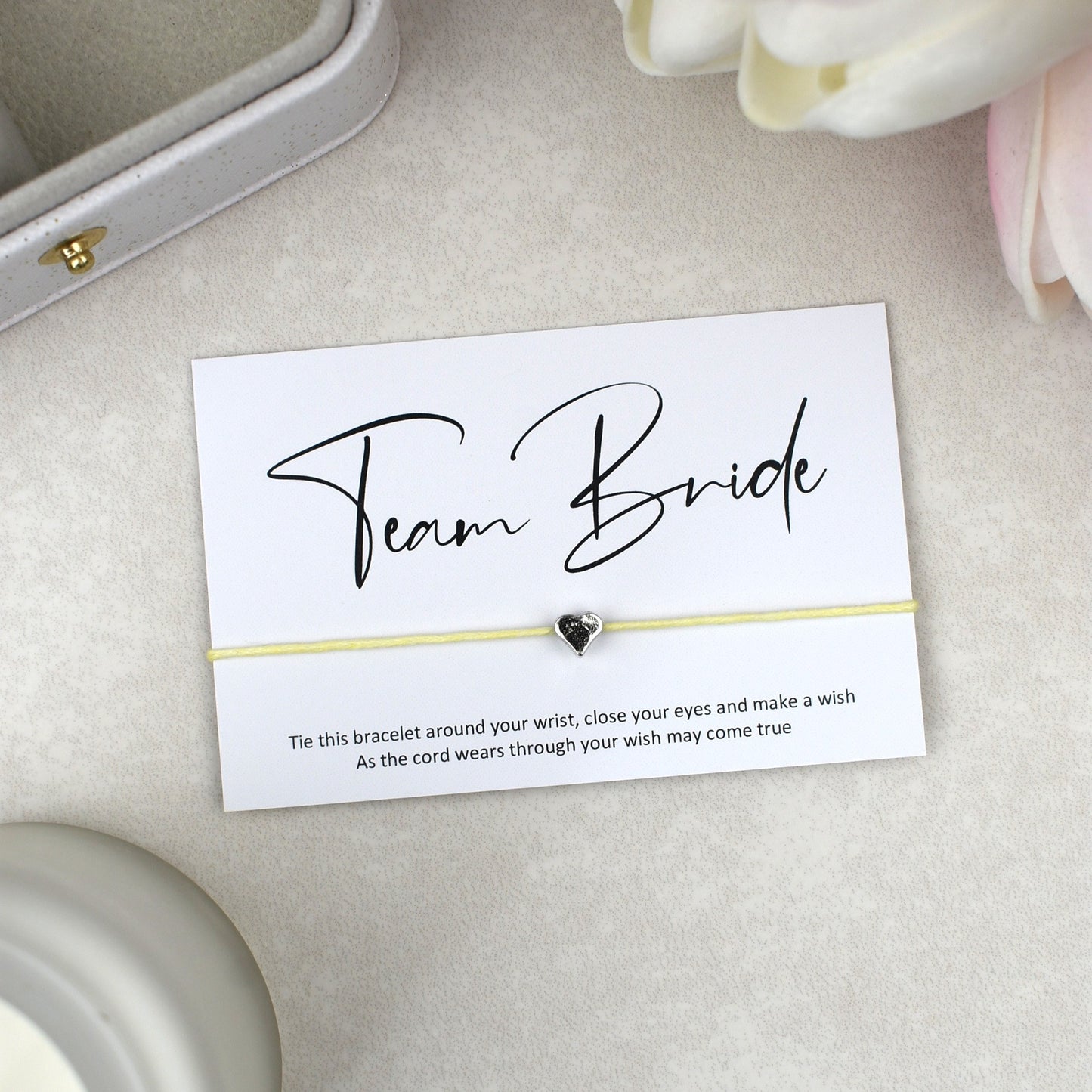 CLEARANCE - Team Bride Wish Bracelet | Heart Charm