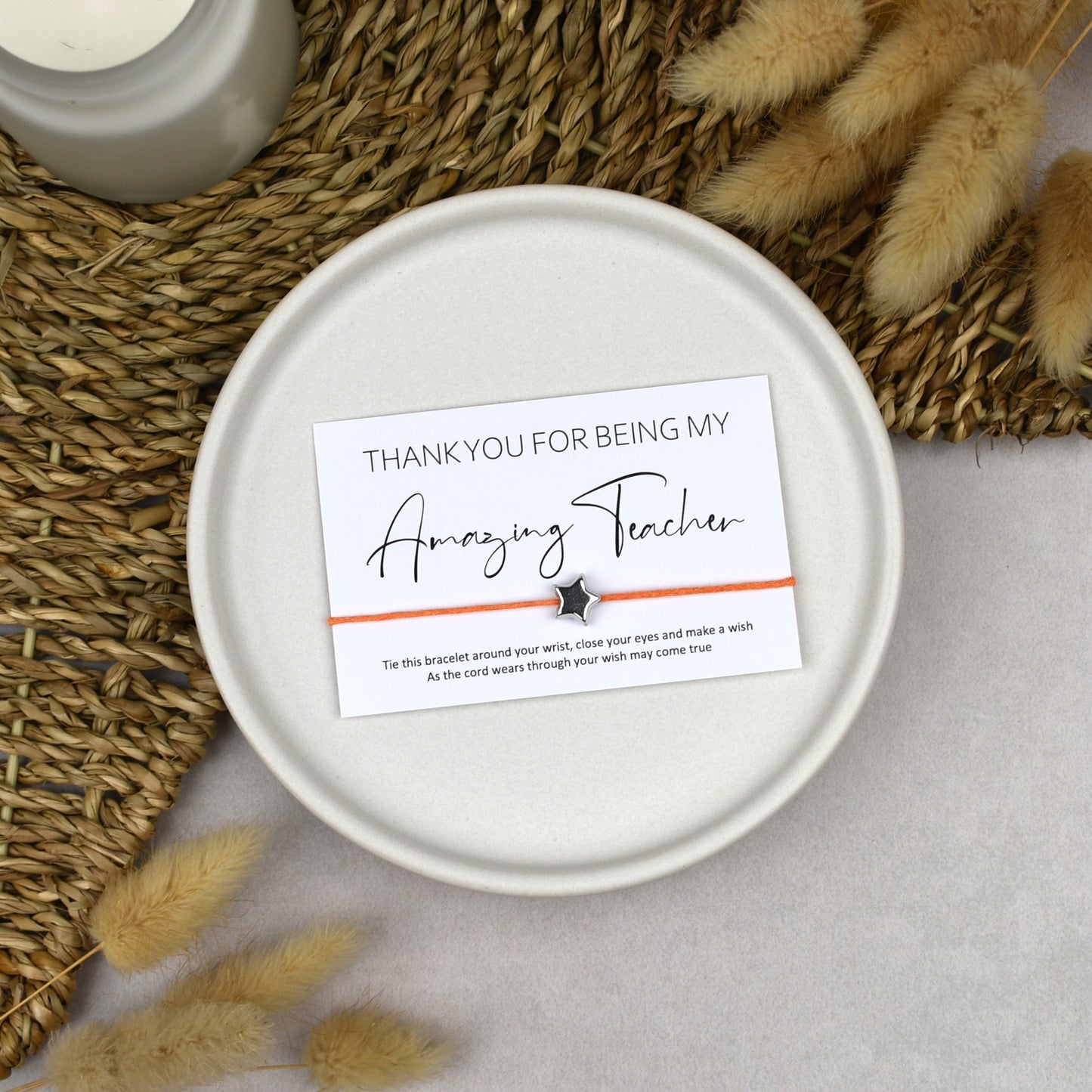 CLEARANCE - Thank You For Being My Amazing Teacher Wish Bracelet