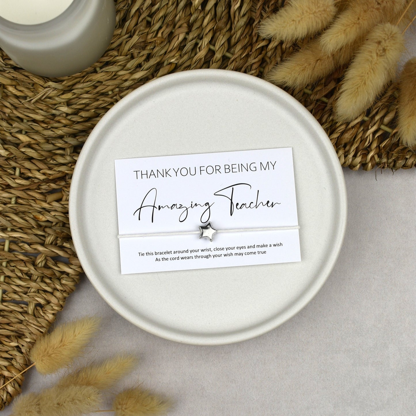 CLEARANCE - Thank You For Being My Amazing Teacher Wish Bracelet