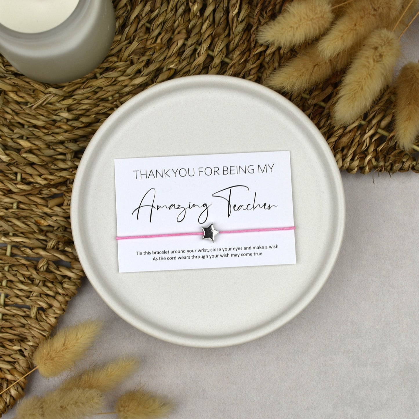 CLEARANCE - Thank You For Being My Amazing Teacher Wish Bracelet