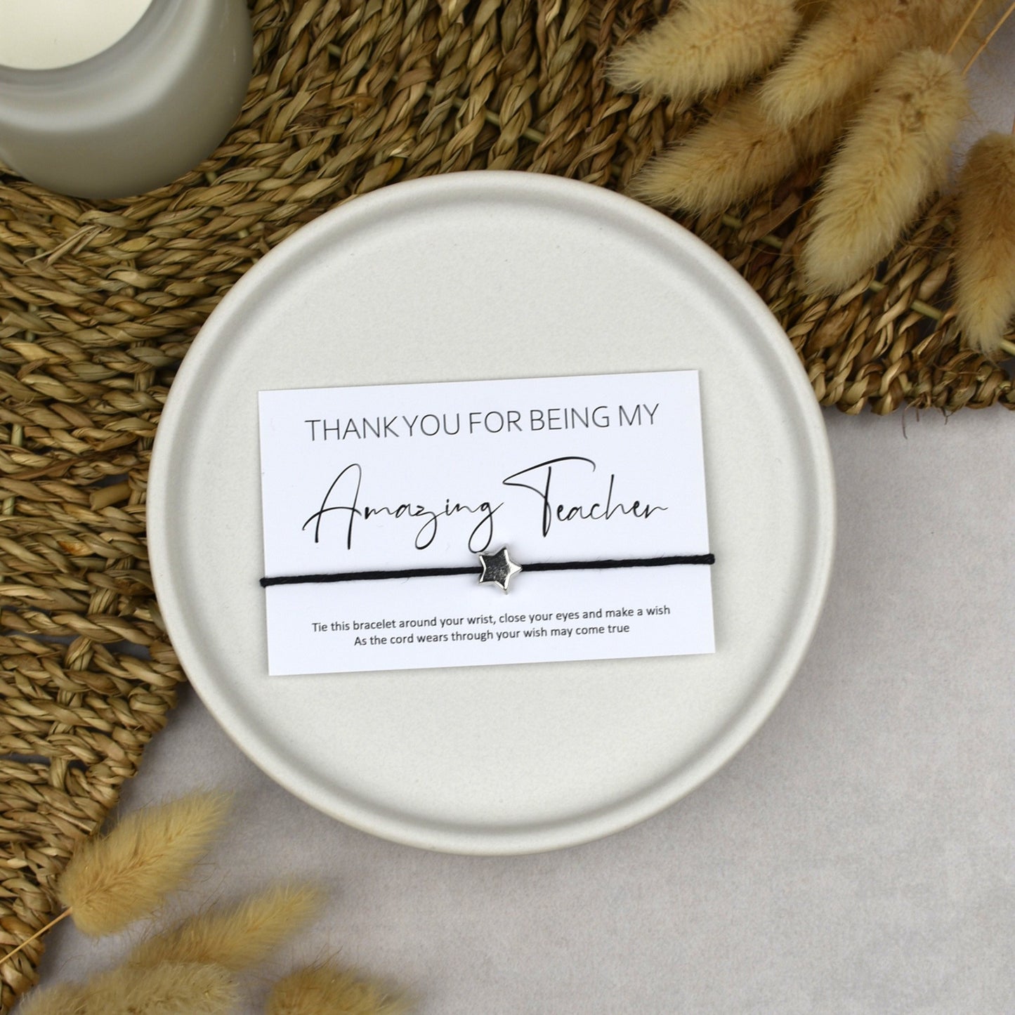 CLEARANCE - Thank You For Being My Amazing Teacher Wish Bracelet