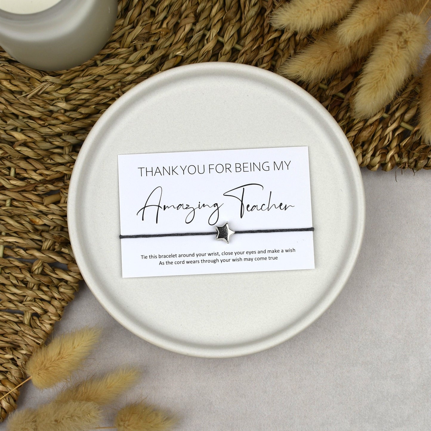 CLEARANCE - Thank You For Being My Amazing Teacher Wish Bracelet
