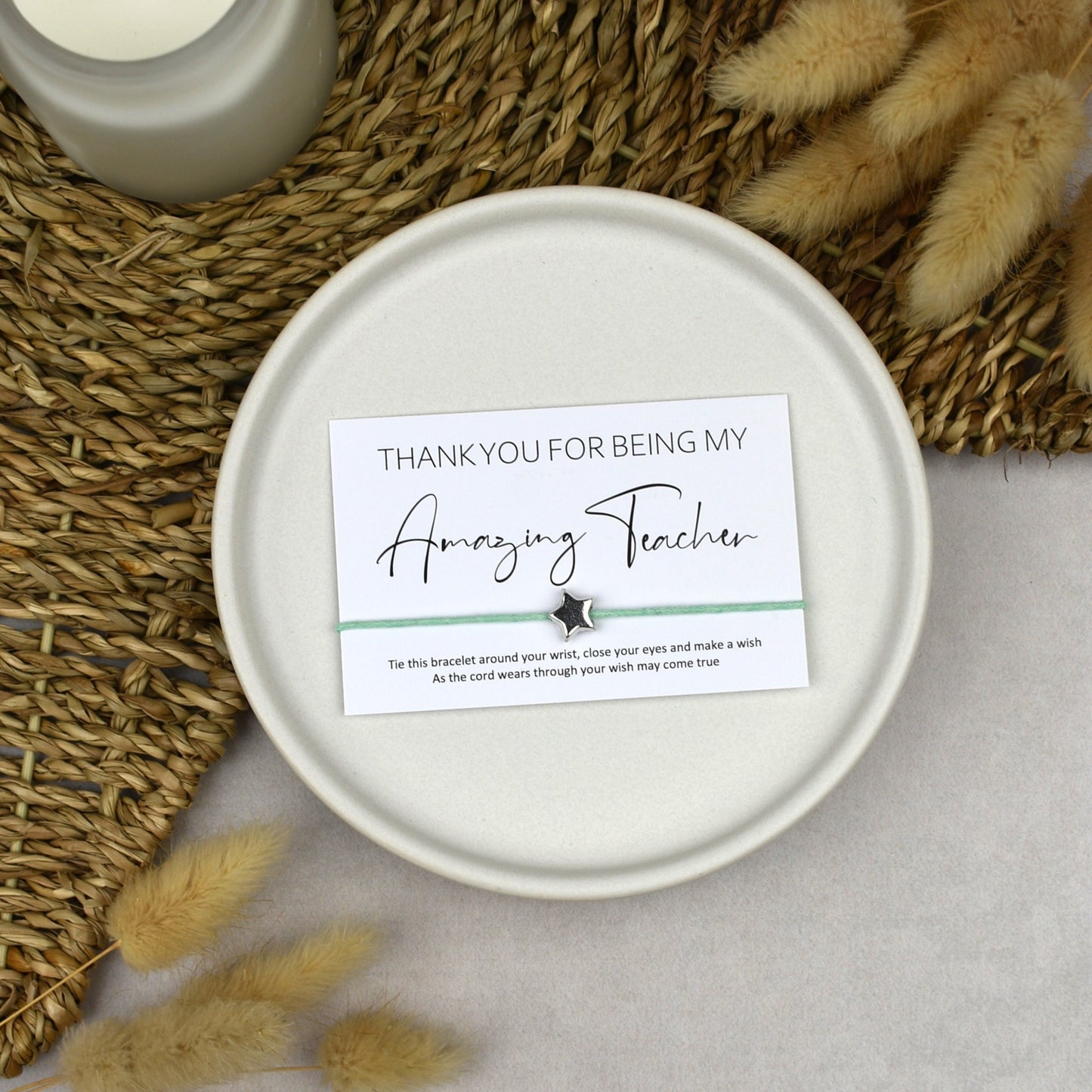CLEARANCE - Thank You For Being My Amazing Teacher Wish Bracelet