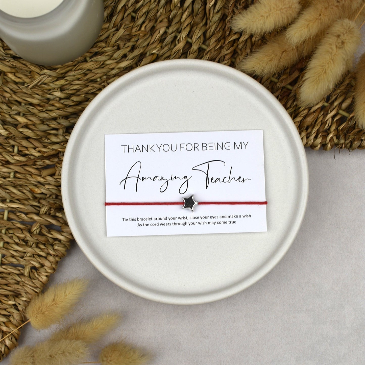 CLEARANCE - Thank You For Being My Amazing Teacher Wish Bracelet