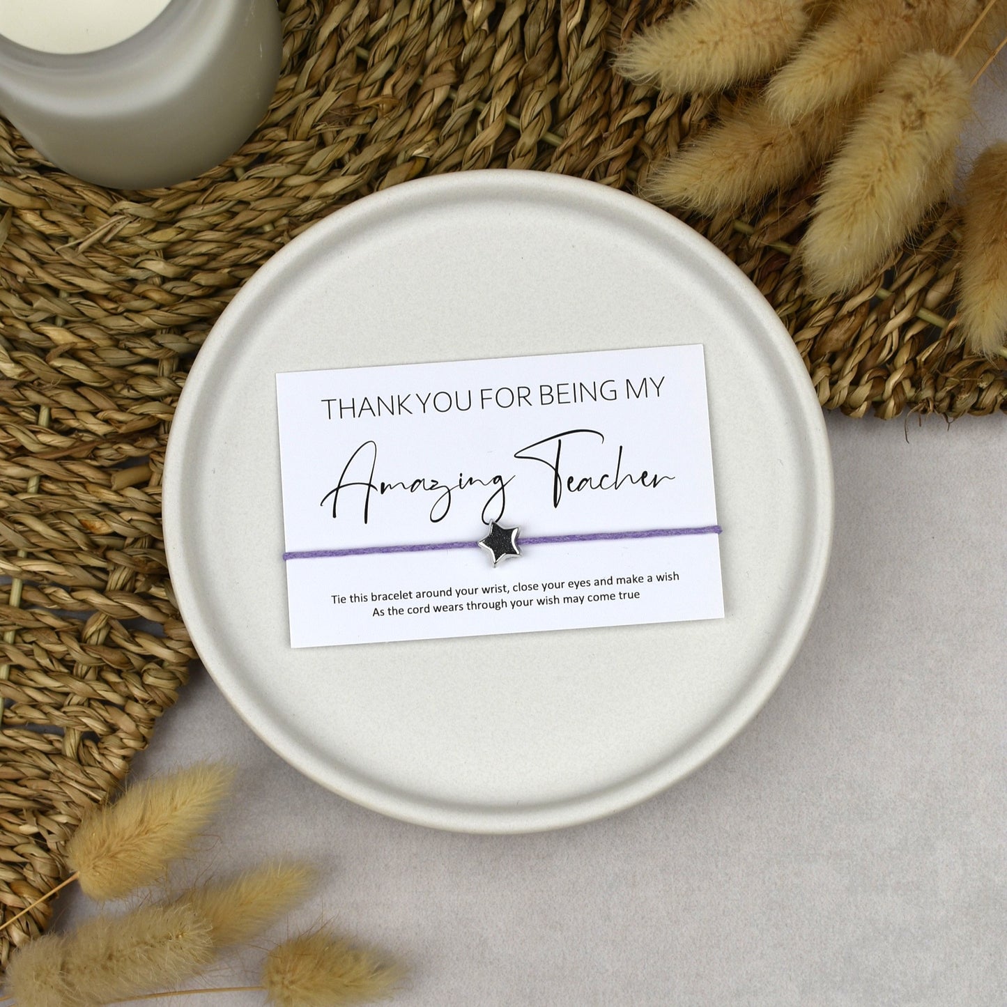 CLEARANCE - Thank You For Being My Amazing Teacher Wish Bracelet