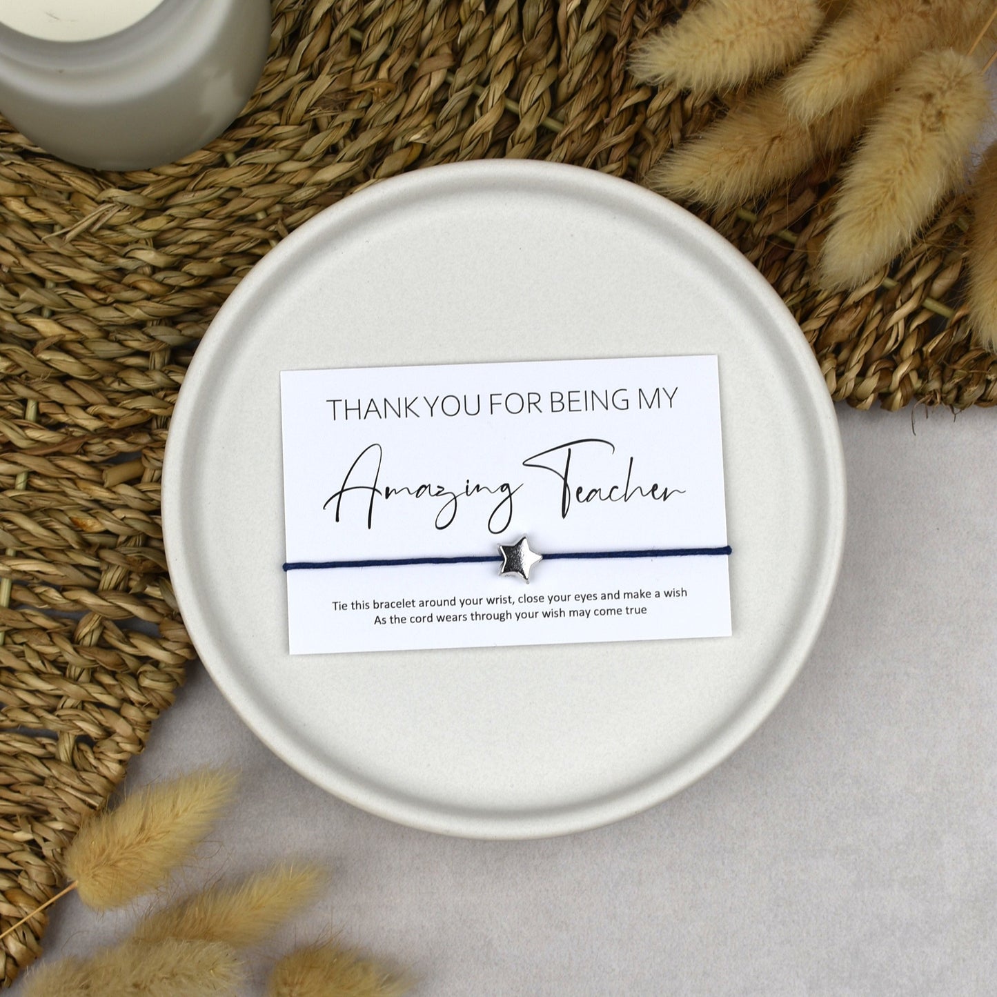 CLEARANCE - Thank You For Being My Amazing Teacher Wish Bracelet